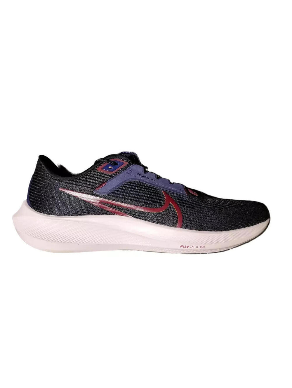 Nike Womens Air Zoom Pegasus 40 Black Maroon Running Shoes DV3854 SZ 7